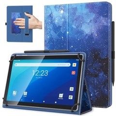 Universal Case for 10.1 Inch Android Tablet with Pen Loop, A-Blue Starry Sky