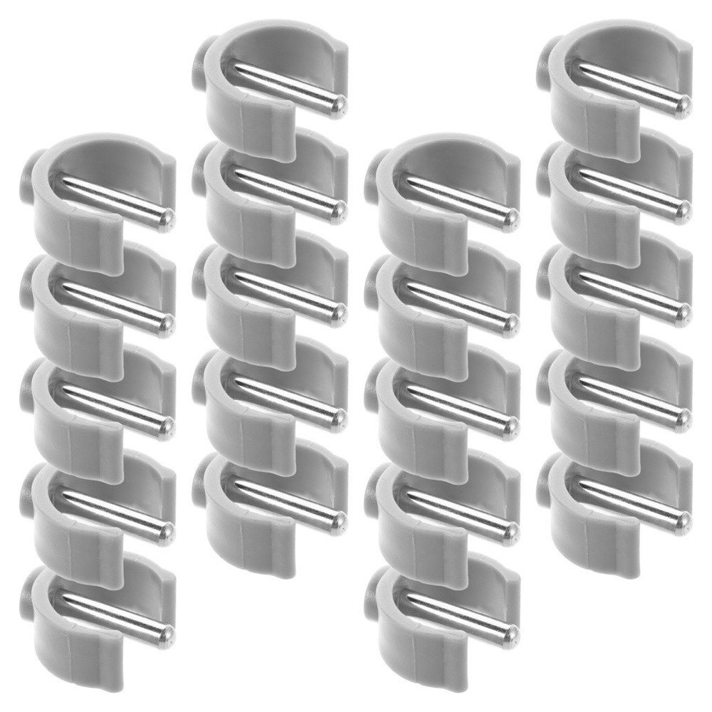 20 PCS Walking Cane Hardware C-shape Clamp Shaped Buckles for Crutches