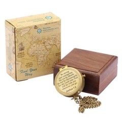 Be Strong And Courageous Joshua 19 Solid Brass Directional Engraved Compass B…