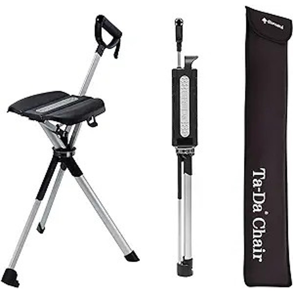 NEW STEP2GOLD Ta-Da Series 2 Chair Portable Folding Hiking Pole 34.2″ Black