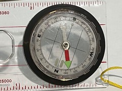 Vintage Coleman Liquid Filled Scale Hiking / Camping Map Compass Collectible