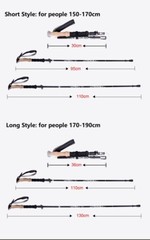 2x Trekking Poles 4-section Foldable Walking Hiking Sticks Anti-shock 7075 Alum