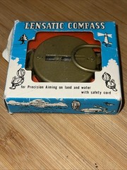 Vintage Engineer Lensatic Metal Compass- Liquid Filled- Japan- with Original Box