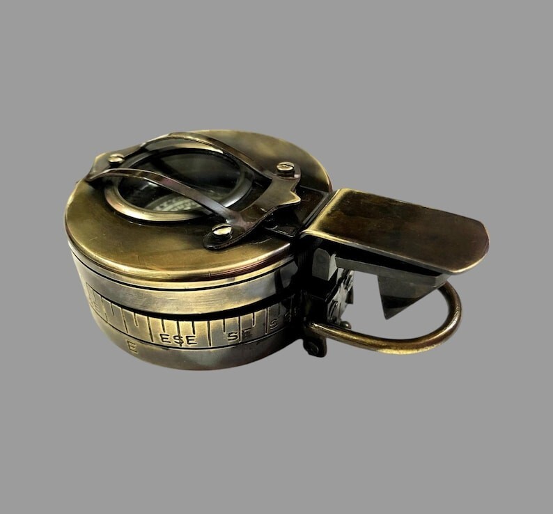 Antique Two Ton Military Compass~Pocket Compass Marine Ship Instrument Handmade