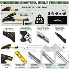 HBXCWYJ Collapsible Trekking Poles: Lightweight Alloy, Adjustable, 5-in-1 Tips