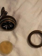 Vintage Compass Marbles Gladstone Brass Small Pin On Hunting Coat Lapel USA
