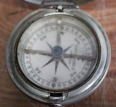 Vintage Keuffel & Esser Co. Pocket Compass WWII Navigation Tool Travel WWII Era