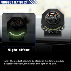 Car Compass, Car Dashboard Compass Ball with Slope Meter, Adjustable Night Vi..