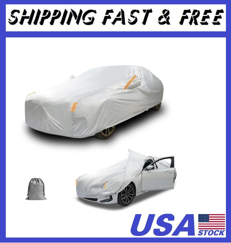 Caromop 10-Layer Waterproof Car Cover All Weather Protection (Snow, Rain, Sun)
