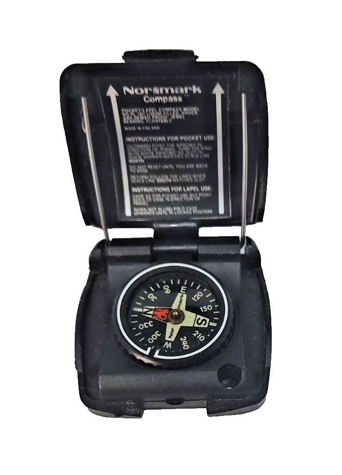 Vintage Normark PL-180 Pocket Lapel Compass Liquid Filled Made in Finland