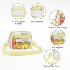 Clear Bag for Stadium Events Clear Sports Fan Handbags Purses Large Yolk Yellow