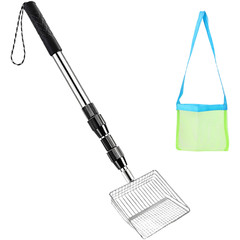 Beachcombing Beach Sand Scoop Rotary Locking Mechanism Mesh Collection Bag