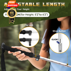 THRISTRIDE Single Collapsible 110-125cm for Height：5’2” to 6’2”, silvery