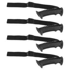 4Pcs Black PVC Replacement Hand Grips for Walking Sticks with Adjustable Strap