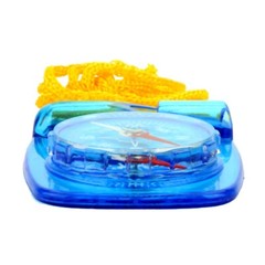 Skywalker Lanyard Compass with Safety Whistle (Blue Compass with Orange Lanyard)