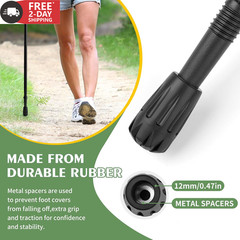 Durable Replacement Rubber Tips for Trekking Poles – Universal Anti-Slip Hiking