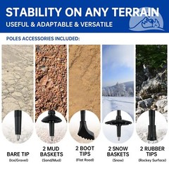 Collapsible Trekking Poles 2 Pack Adjustable Aluminum Lightweight Hiking