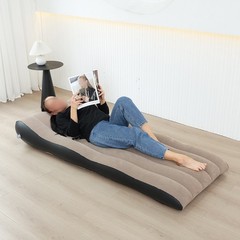 Amphibious Inflatable Lounge Chair Plush Outdoor Single Sofa 175x74x29cm