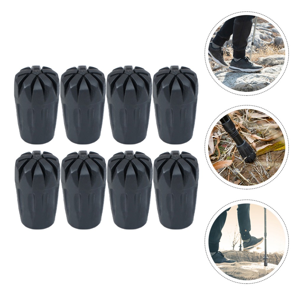 8 Pcs Rubber Crutch End Mats Foot Covers for Walking Hiking Accessories