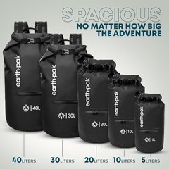 Black Waterproof Dry Bag with Zippered Pocket – 30L – Waterproof Bag