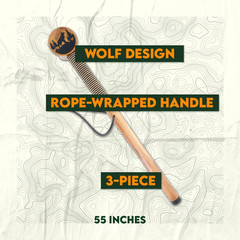 3 Piece 55″ Detachable Pine Wood Walking/Hiking Stick with Metal Tip, Reinforced