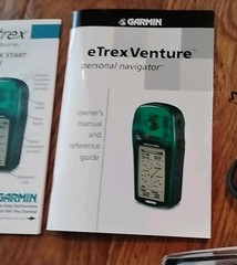 Garmin eTrex Venture Handheld Personal GPS Green In Box With Cord And Manual