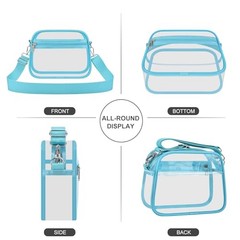 Clear Bag for Stadium Events Clear Sports Fan Handbags Purses with Large Aqua