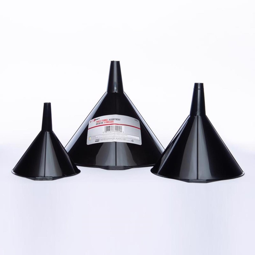 Custom Accessories 30004 Charcoal Plastic Funnel Set (Pack of 12)