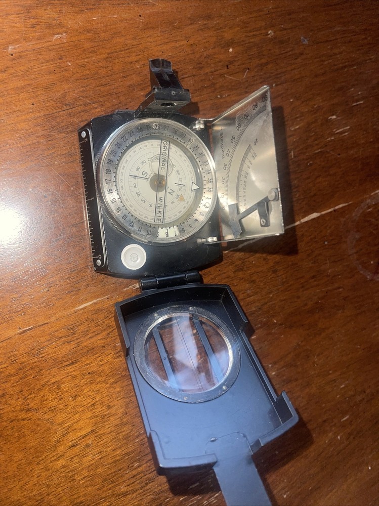 ORIGINAL STEIGUNG WILKIE PRISMATIC SIGHTING COMPASS BOX W/ CASE Non Working