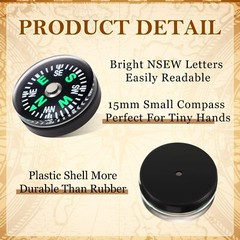 200 Pcs Mini Survival Compass Hiking Pocket Button Compass with Oil Filled