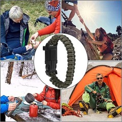 5 in 1 Survival Bracelet Paracord, Compass, Whistle,Fire Starter, Cutter Outdoor