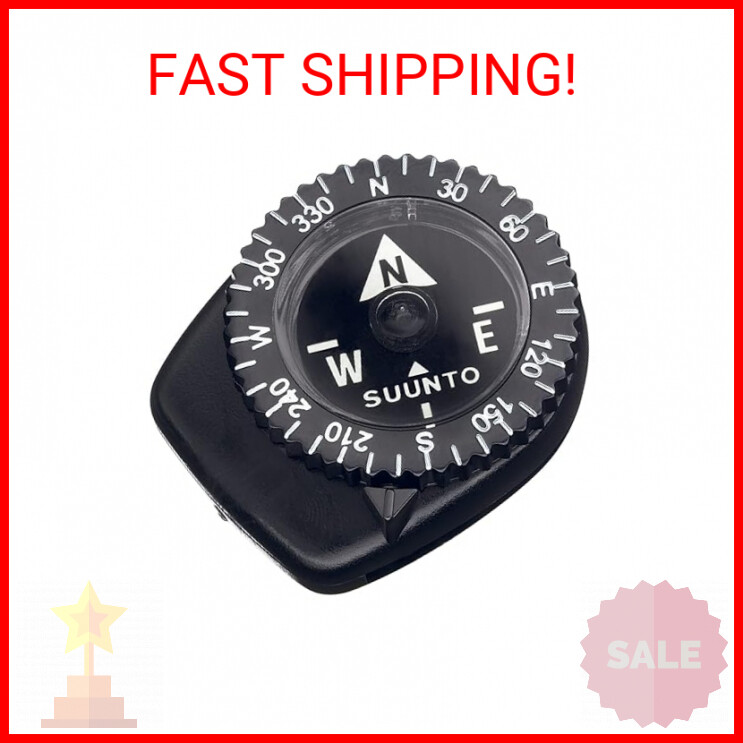 SUUNTO Clipper Compass, Micro Compass Attaches to Strap, Sleeve or Map Edge,Blac
