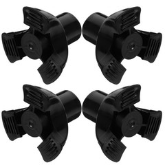 4Pcs Reusable Anti-Wear Walking Pole Tips Cane Foot Pads Black