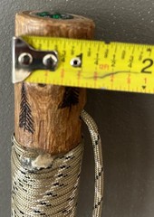 Cedar hiking stick, carved John Muir quote, compass top, paracord grip, pines