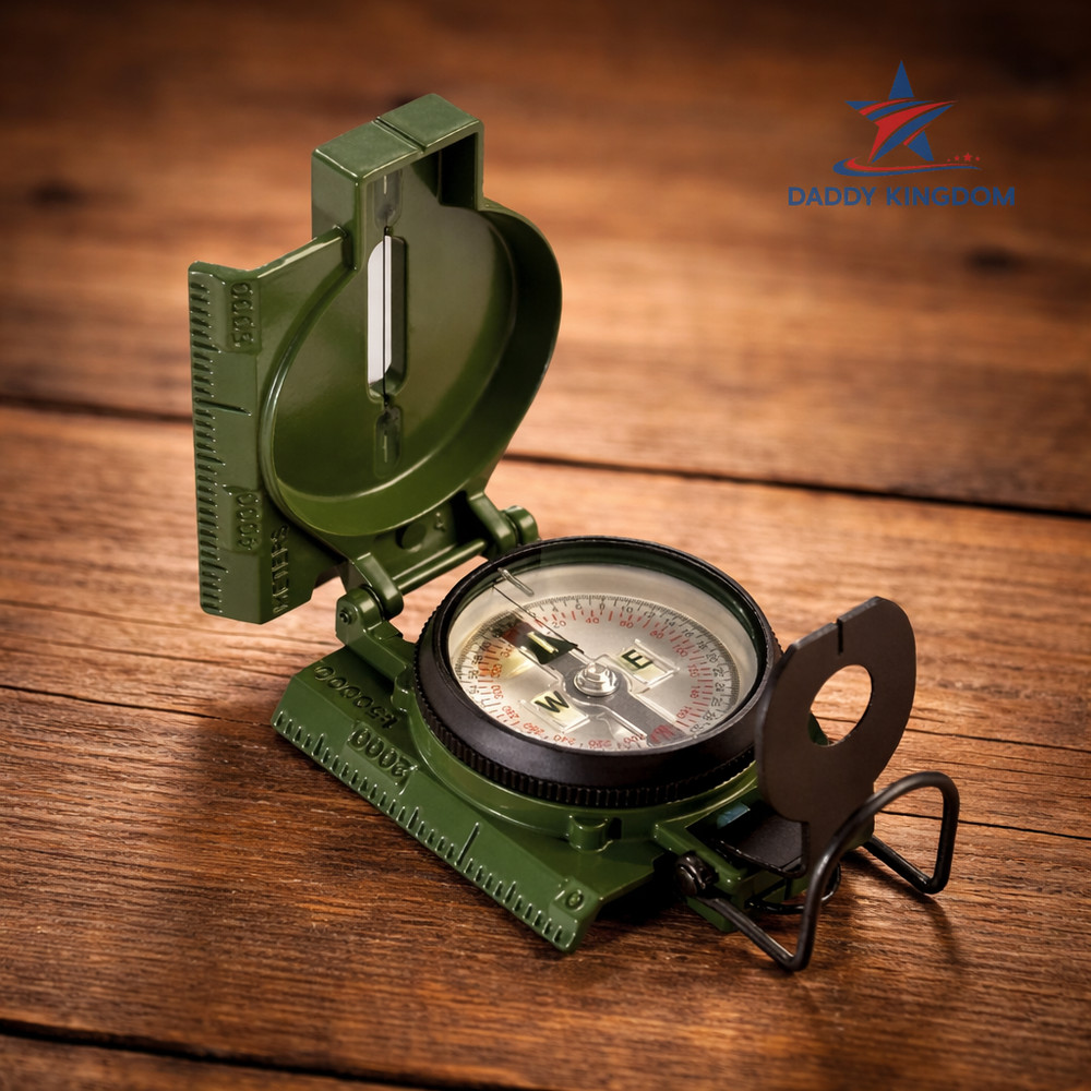 US Military Phosphorescent Lensatic Compass, Olive Drab Waterproof with Pouch