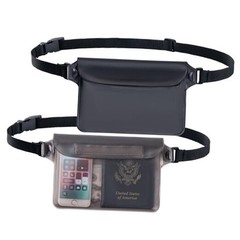 CADONO 2-Pack Waterproof Pouch with Adjustable Waist Strap—Screen Touch—Black