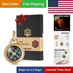 Mini Titanium/Brass Compass, Waterproof Pocket Compass for Hiking & Survival,…