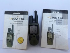 Garmin Rino 120 Handheld Hiking GPS Two-Way Radio Green. Used in Good Condition