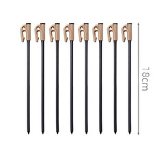 Outdoor Hammer Tool with 8 Steel Tent Pegs and Integrated Peg Compartment