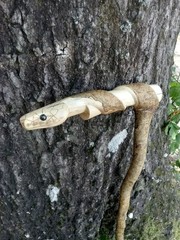 Handmade Snake/Python Cane Solid One Piece Walking Stick
