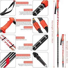 Hiking Poles Kids Ultralight Nordic Walking Sticks Telescopic Child Trekking
