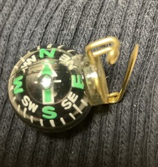 Ball Type Pin On Compass Liquid Filled Luminous Arrow Vintage