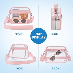 Clear Bag for Stadium Events – Stadium Approved Mini Clear Purse, Small Pink