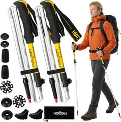 Collapsible Hiking Poles for Men & Women, Lightweight Foldable Walking Sticks, A