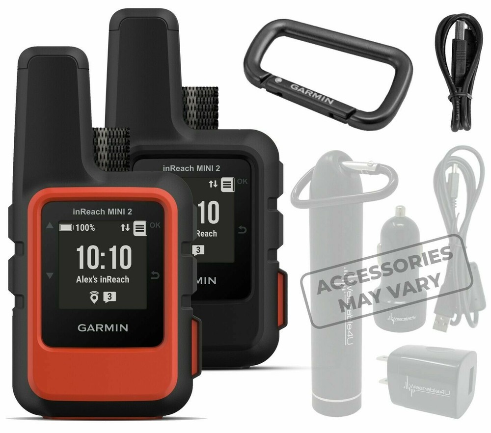 Garmin inReach Mini 2 Satellite Communicator with Wearable4U Power Pack Bundle