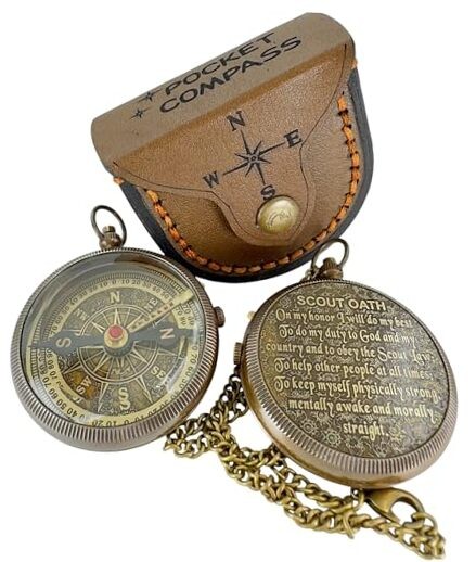 Scout Compass with Oath Message – Solid Brass Scout Compass – Oath Edition 1
