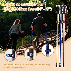 2 PCS 7075 Aluminum Ultralight Folding Trekking Poles Walking Sticks Hiking