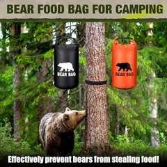 2 Sets Bear Food Bag for Camping Ultralight Food Bag Hanging 10l Black, Orange