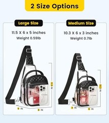 Clear Bag for Stadium Events – Crossbody Bag for Women Clear Medium Black