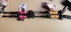 TrailBuddy Trekking Poles Pink Black Pair Lightweight 7075 Aluminum Collapsible